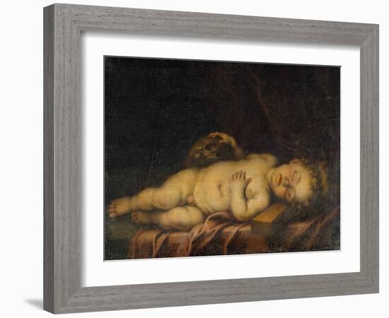 Christ Child Asleep on the Cross-Bartolome Esteban Murillo-Framed Giclee Print