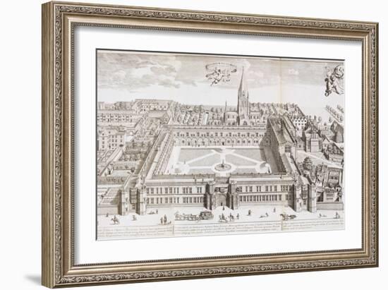 Christ Church College, Oxford, from 'Oxonia Illustrated', Published 1675-David Loggan-Framed Giclee Print