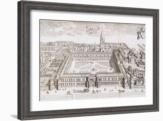 Christ Church College, Oxford, from 'Oxonia Illustrated', Published 1675-David Loggan-Framed Giclee Print