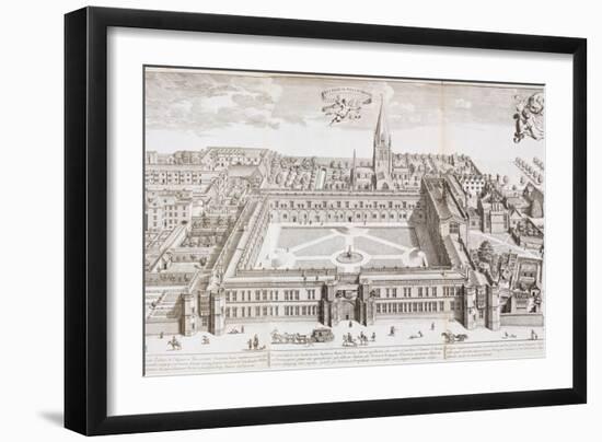 Christ Church College, Oxford, from 'Oxonia Illustrated', Published 1675-David Loggan-Framed Giclee Print