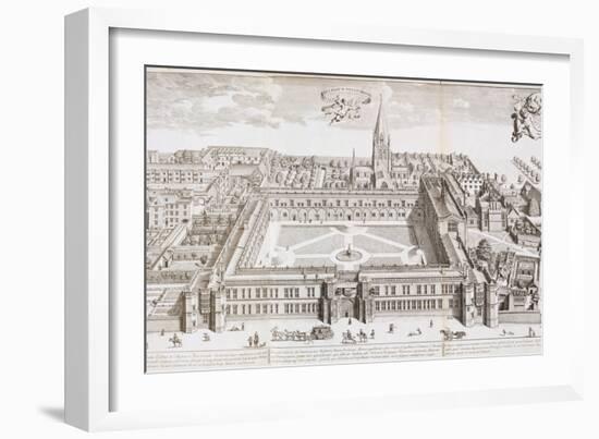 Christ Church College, Oxford, from 'Oxonia Illustrated', Published 1675-David Loggan-Framed Giclee Print