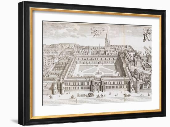 Christ Church College, Oxford, from 'Oxonia Illustrated', Published 1675-David Loggan-Framed Giclee Print