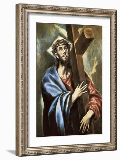 Christ Clasping the Cross-El Greco-Framed Art Print