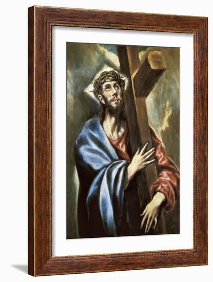 Christ Clasping the Cross-El Greco-Framed Art Print