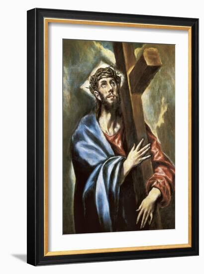 Christ Clasping the Cross-El Greco-Framed Art Print