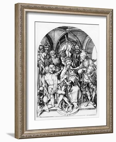 Christ Crowned by Thorns (Engraving)-Martin Schongauer-Framed Giclee Print