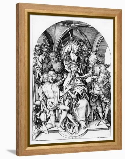 Christ Crowned by Thorns (Engraving)-Martin Schongauer-Framed Premier Image Canvas