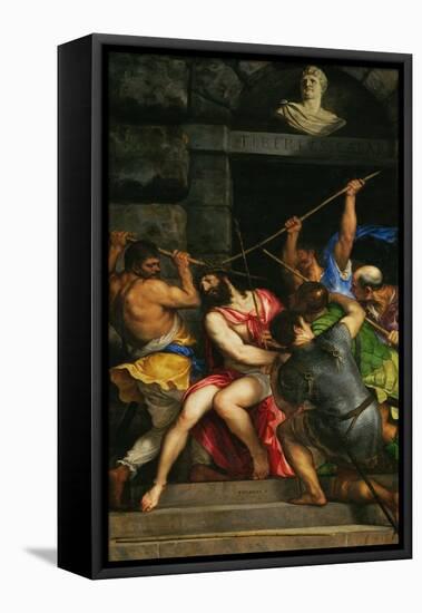 Christ Crowned with the Crown of Thorns-Titian (Tiziano Vecelli)-Framed Premier Image Canvas