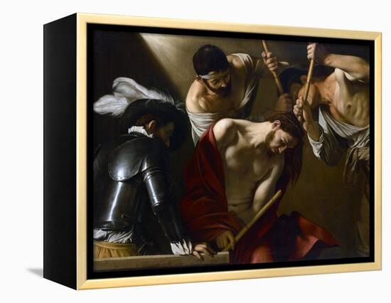 Christ Crowned with Thorns, 1603-1604-Caravaggio-Framed Premier Image Canvas