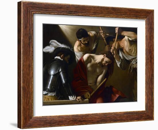 Christ Crowned with Thorns, 1603-1604-Caravaggio-Framed Giclee Print