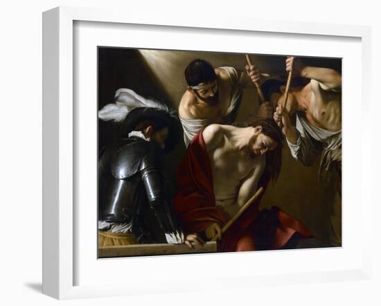 Christ Crowned with Thorns, 1603-1604-Caravaggio-Framed Giclee Print