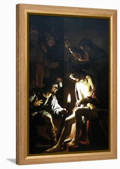 Christ Crowned with Thorns-Gerrit van Honthorst-Framed Stretched Canvas