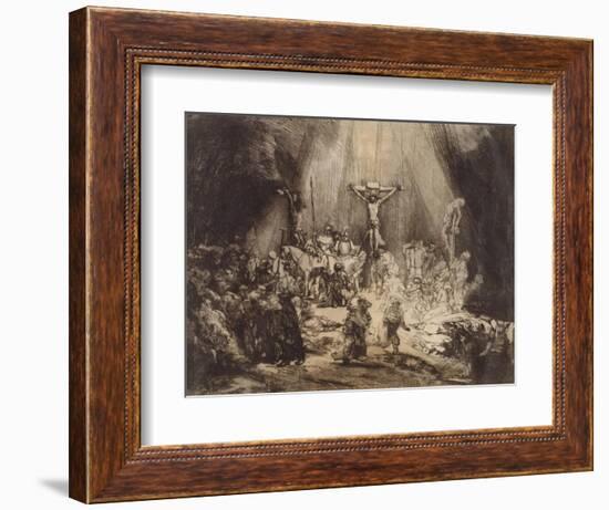 Christ Crucified between the Two Thieves: The Three Crosses, 1653-Rembrandt Harmensz. van Rijn-Framed Giclee Print