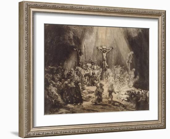 Christ Crucified between the Two Thieves: The Three Crosses, 1653-Rembrandt Harmensz. van Rijn-Framed Giclee Print