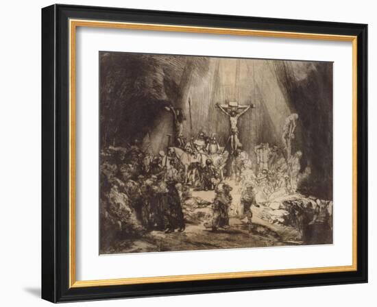 Christ Crucified between the Two Thieves: The Three Crosses, 1653-Rembrandt Harmensz. van Rijn-Framed Giclee Print