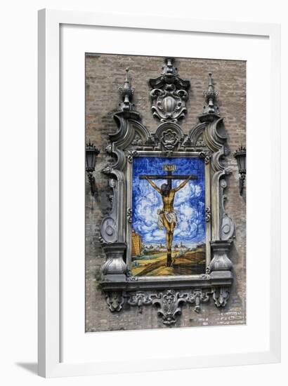 Christ Crucified, Decorative Tiles, Seville, Andalusia, Spain-null-Framed Giclee Print