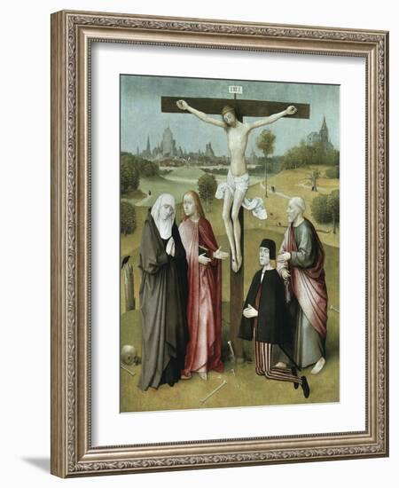 Christ Crucified with Donors and Saints, 1480-1485-Hieronymus Bosch-Framed Giclee Print