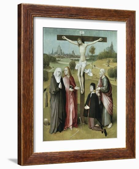 Christ Crucified with Donors and Saints, 1480-1485-Hieronymus Bosch-Framed Giclee Print