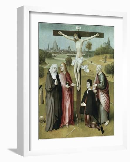 Christ Crucified with Donors and Saints, 1480-1485-Hieronymus Bosch-Framed Giclee Print