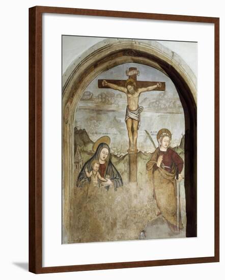 Christ Crucified with Saint Mary and Saint Catherine-null-Framed Giclee Print