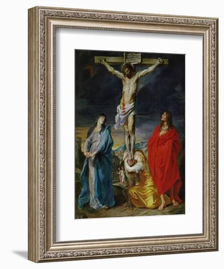 Christ Crucified with the Virgin, Saint John and Mary Magdalene-Sir Anthony Van Dyck-Framed Giclee Print