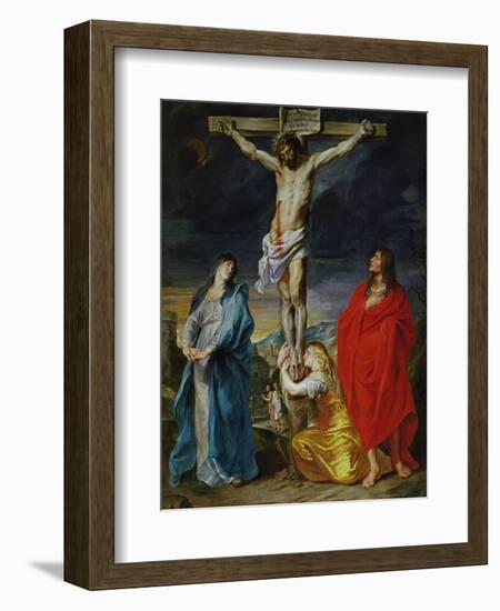 Christ Crucified with the Virgin, Saint John and Mary Magdalene-Sir Anthony Van Dyck-Framed Giclee Print