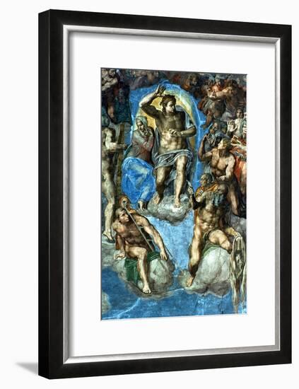 Christ, Detail from "The Last Judgement," in the Sistine Chapel, 16th Century-Michelangelo Buonarroti-Framed Giclee Print