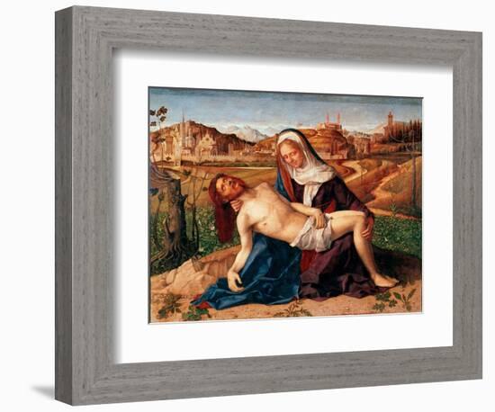 Christ Died in the Arms of the Virgin Pieta. Painting by Giovanni Bellini Dit Il Giambellino (1432-Giovanni Bellini-Framed Giclee Print
