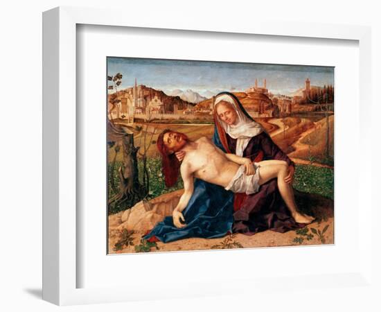 Christ Died in the Arms of the Virgin Pieta. Painting by Giovanni Bellini Dit Il Giambellino (1432-Giovanni Bellini-Framed Giclee Print