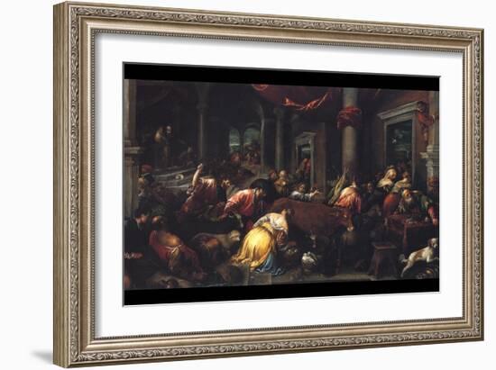 Christ Drives the Dealers from the Temple-Jacopo Bassano-Framed Art Print