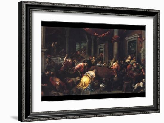 Christ Drives the Dealers from the Temple-Jacopo Bassano-Framed Art Print