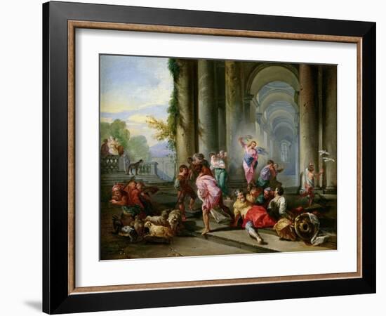 Christ Driving the Merchants from the Temple, c.1720-30-Giovanni Paolo Pannini-Framed Giclee Print