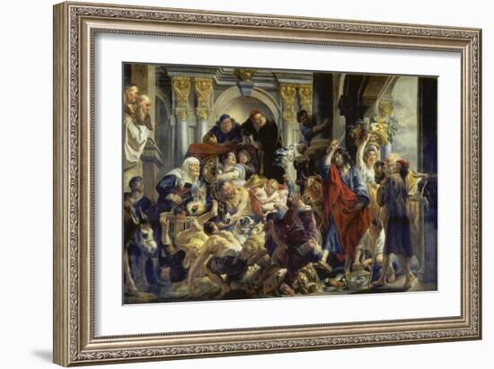 Christ Driving the Merchants from the Temple-Jacob Jordaens-Framed Giclee Print