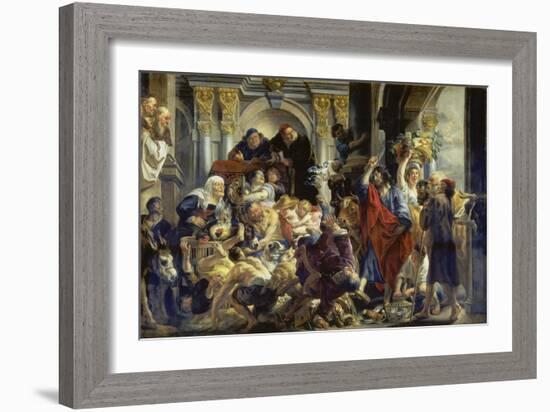 Christ Driving the Merchants from the Temple-Jacob Jordaens-Framed Giclee Print