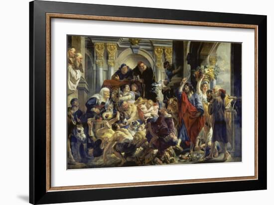 Christ Driving the Merchants from the Temple-Jacob Jordaens-Framed Giclee Print