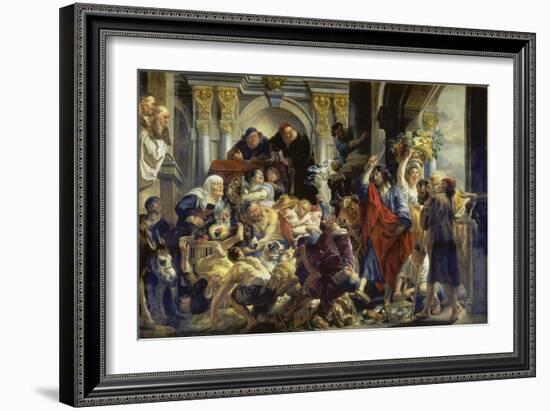 Christ Driving the Merchants from the Temple-Jacob Jordaens-Framed Giclee Print