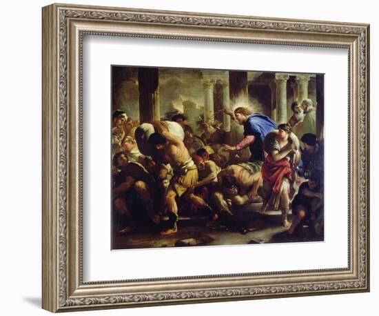 Christ Driving the Merchants from the Temple-Luca Giordano-Framed Giclee Print