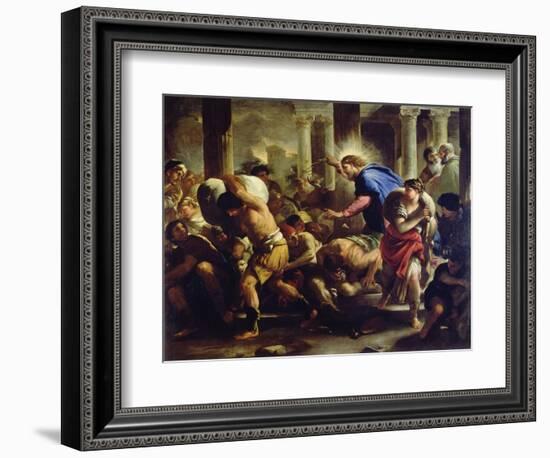 Christ Driving the Merchants from the Temple-Luca Giordano-Framed Giclee Print