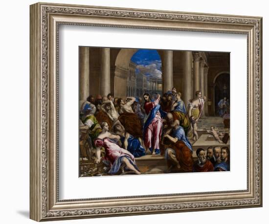 Christ Driving the Money Changers from the Temple, C.1570-El Greco-Framed Giclee Print