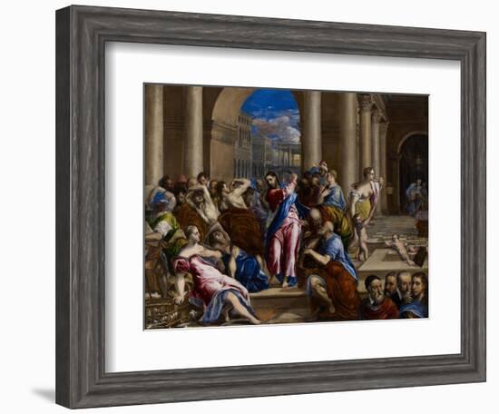 Christ Driving the Money Changers from the Temple, C.1570-El Greco-Framed Giclee Print