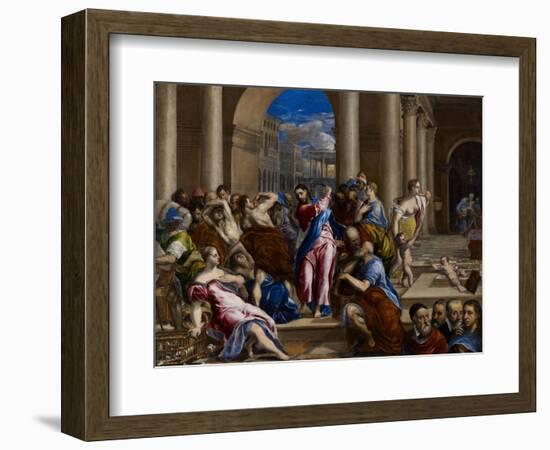 Christ Driving the Money Changers from the Temple, C.1570-El Greco-Framed Giclee Print