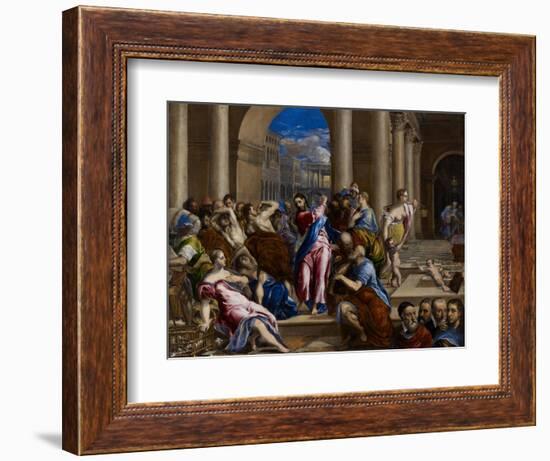 Christ Driving the Money Changers from the Temple, C.1570-El Greco-Framed Giclee Print