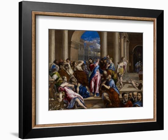 Christ Driving the Money Changers from the Temple, C.1570-El Greco-Framed Giclee Print