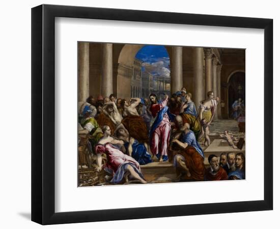 Christ Driving the Money Changers from the Temple, C.1570-El Greco-Framed Giclee Print