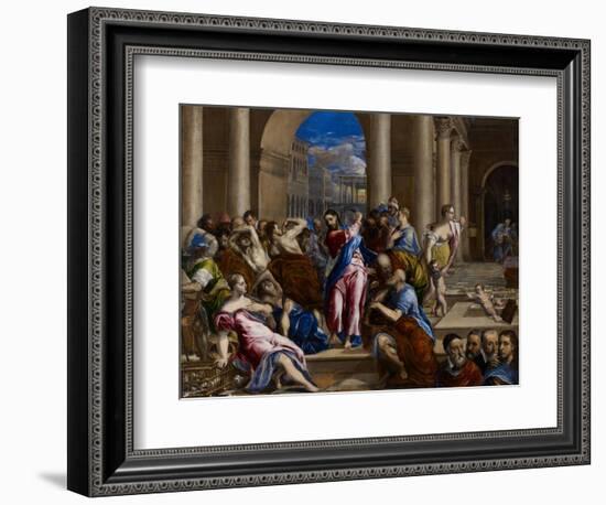 Christ Driving the Money Changers from the Temple, C.1570-El Greco-Framed Giclee Print