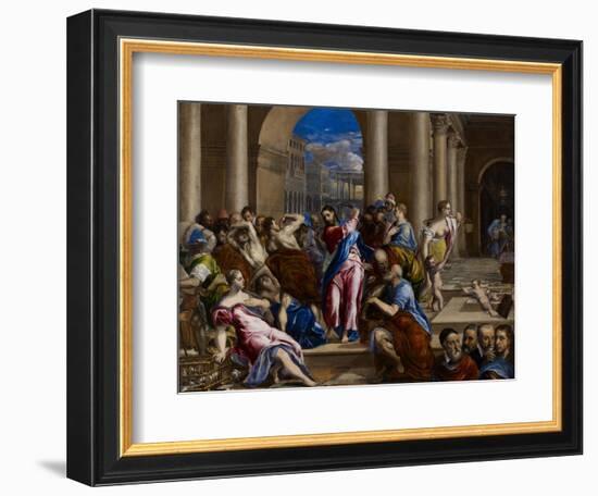 Christ Driving the Money Changers from the Temple, C.1570-El Greco-Framed Giclee Print