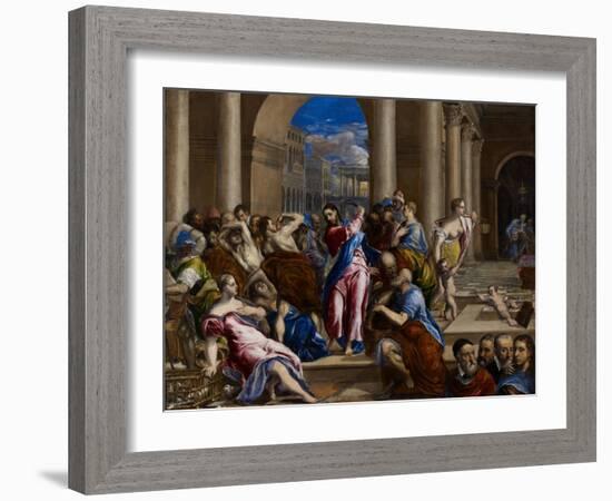 Christ Driving the Money Changers from the Temple, C.1570-El Greco-Framed Giclee Print