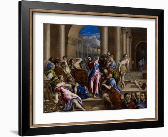 Christ Driving the Money Changers from the Temple, C.1570-El Greco-Framed Giclee Print