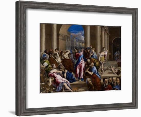 Christ Driving the Money Changers from the Temple, C.1570-El Greco-Framed Giclee Print