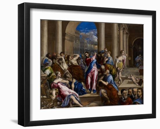 Christ Driving the Money Changers from the Temple, C.1570-El Greco-Framed Giclee Print